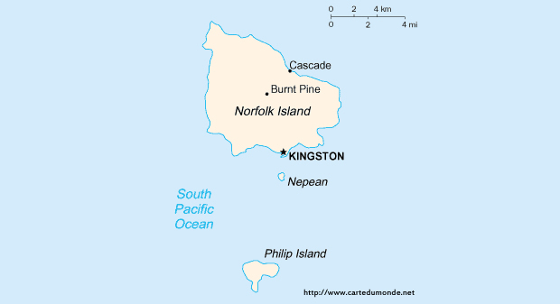 Kaart Norfolk Island