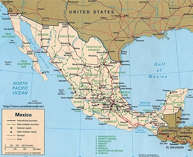Kaart Mexico