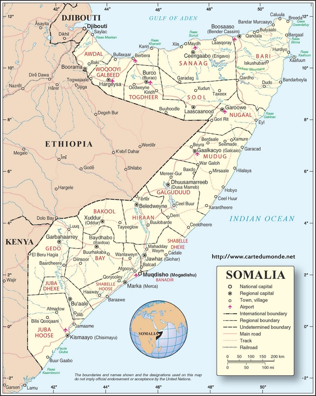 Kaart Somalië