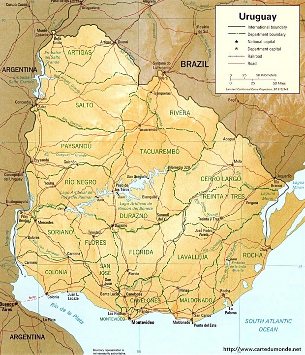 Kaart Uruguay